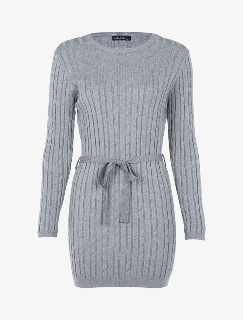 Robe-pull à détails torsadés - gris chiné - 1