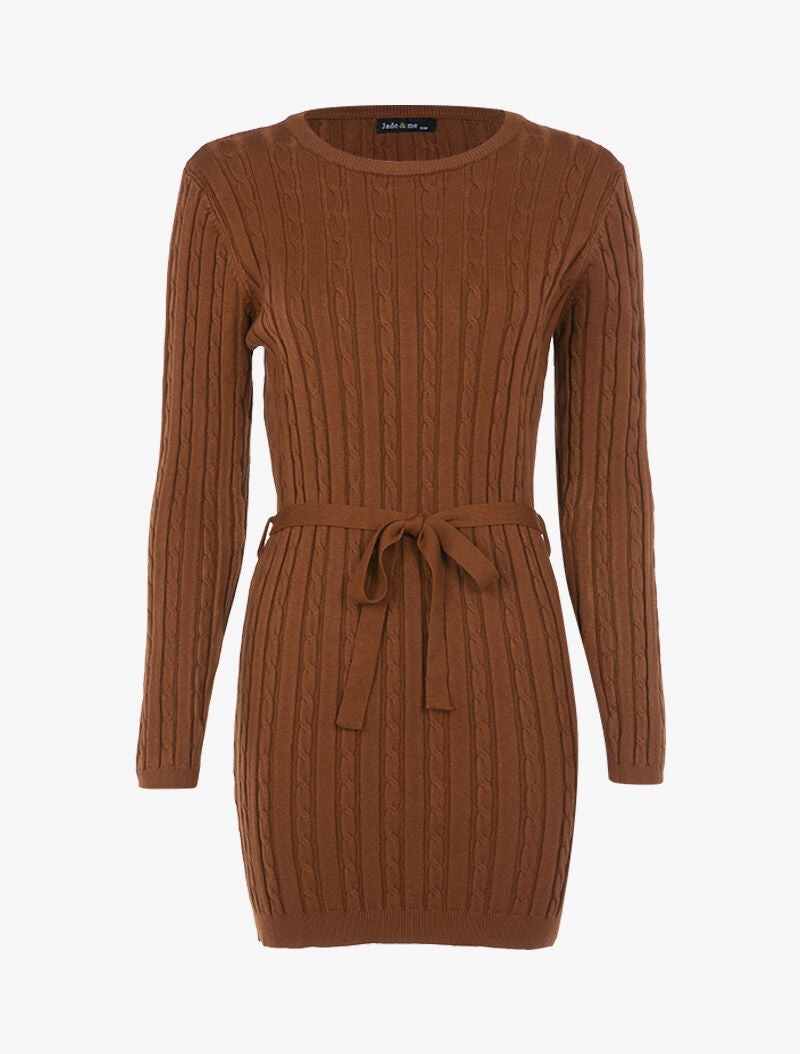 Robe-pull à détails torsadés - ocre - 3