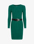 Robe pull côtelée à détails géométriques - vert - 3