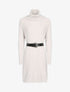Robe pull à manches bishop et détails géométriques - beige - 1