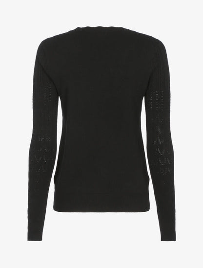 Pull court à détails géométriques texturés - noir - 3