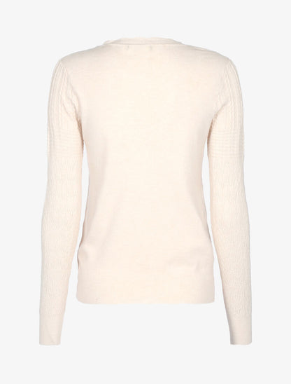 Pull court à détails géométriques texturés - beige - 2