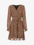 Robe à rayures irisées et petites fleurs - rouge - 3