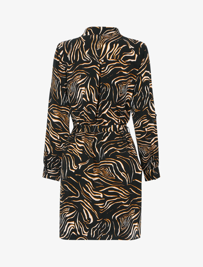 Robe chemise à imprimé graphique abstrait - noir - 2