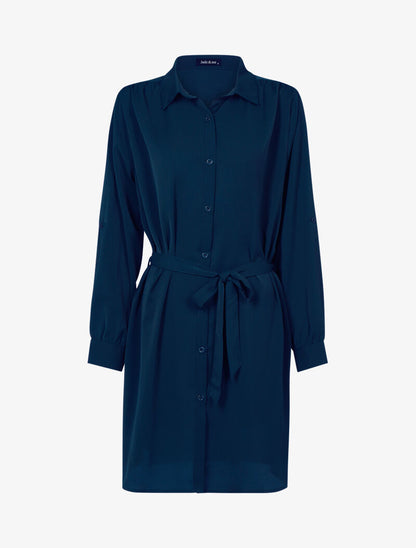 Robe chemise unie - marine - 2