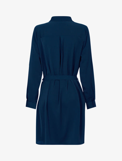 Robe chemise unie - marine - 3