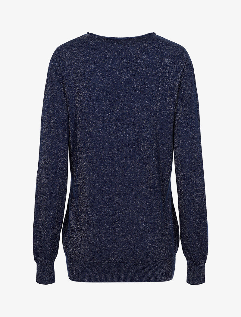 Pull long pailleté étoilé - bleu nuit - 2