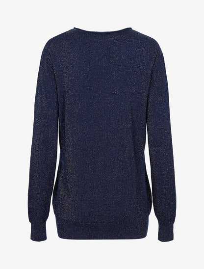 Pull long pailleté étoilé - bleu nuit - 2