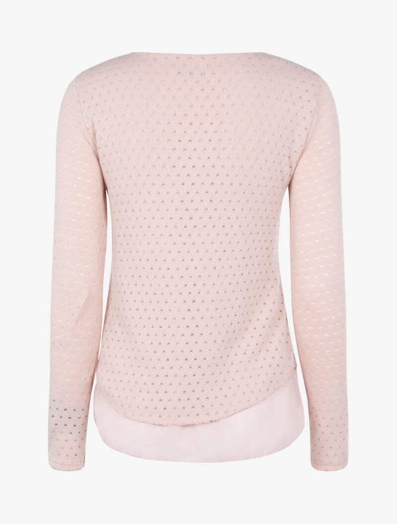 Top en maille à imprimé moucheté brillant - rose - 2