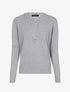 Pull loose pailleté à col V - gris - 1