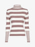 Pull côtelé à rayures et à col roulé - taupe/écru - 3