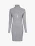 Robe-pull côtelée à bord fendu - gris chiné - 3