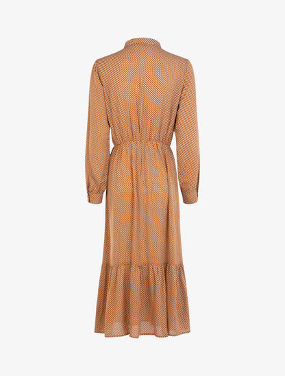 Robe fluide à imprimé moucheté graphique - camel - 2