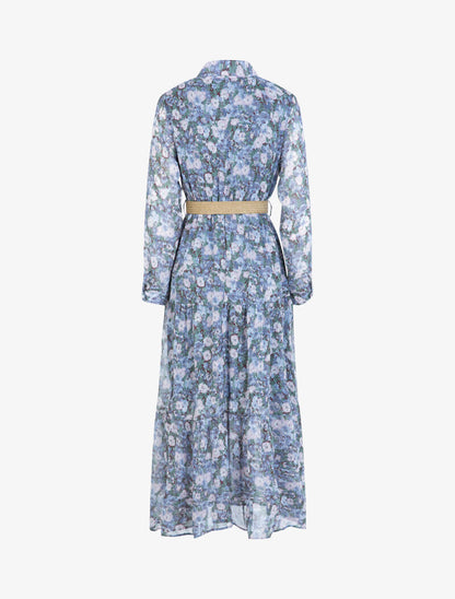 Robe longue à imprimé floral - bleu - 2