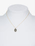 Collier à pendentif ovale strassé et croix - noir/or - 2