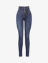 Jean skinny à taille empire - bleu denim - 1