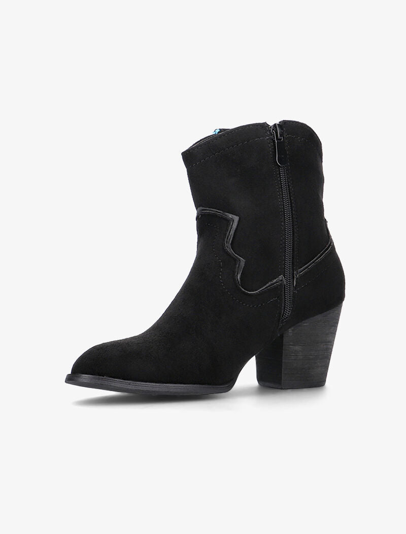 Bottines suédine ornées et à franges - noir - 3