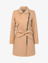 Manteau uni à col cranté - camel - 1