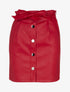 Jupe en simili à boutons argentés - rouge - 3
