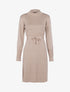 Robe gaufrée à manches bishop - beige rosé - 3