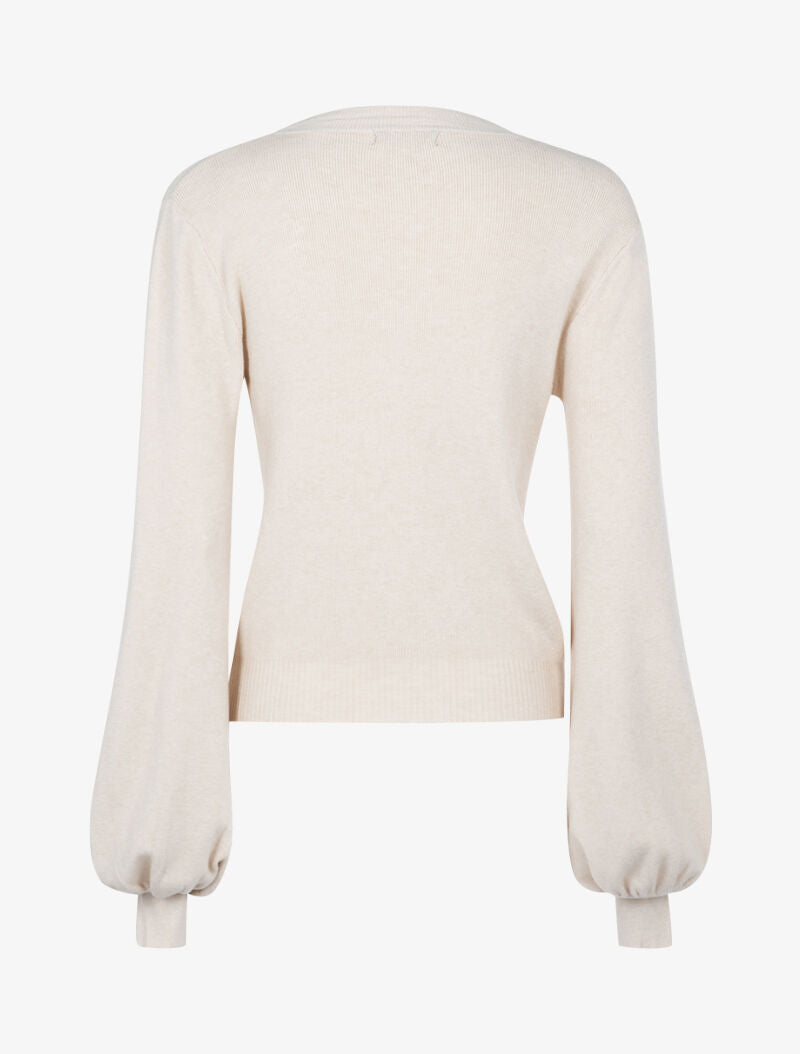 Pull court à manches bishop - beige - 2