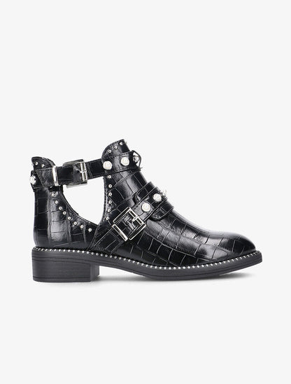 Bottines perlées à découpes - noir - 3