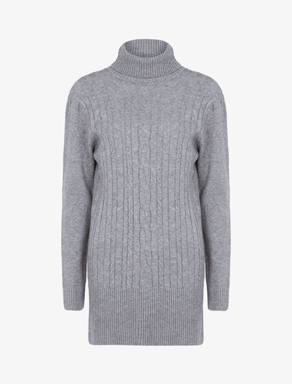 Robe pull à bandes texturées - gris clair - 3