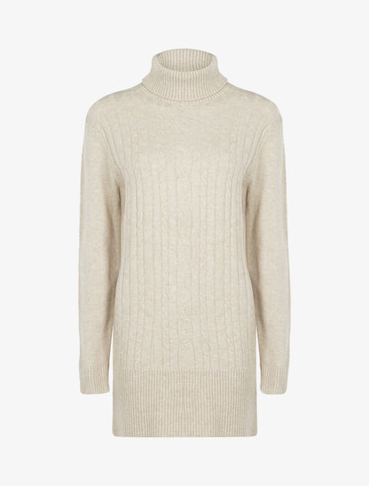 Robe pull à bandes texturées - beige - 2