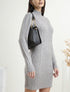 Robe pull à bandes entrelacées - gris clair - 1