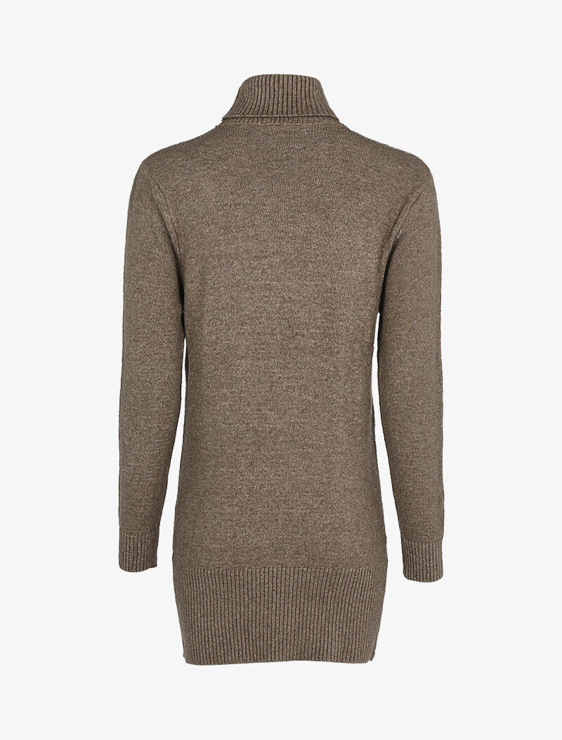 Robe pull à bandes texturées - taupe - 2