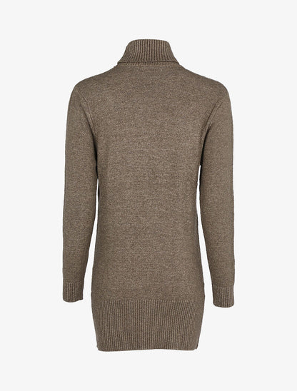 Robe pull à bandes texturées - taupe - 2
