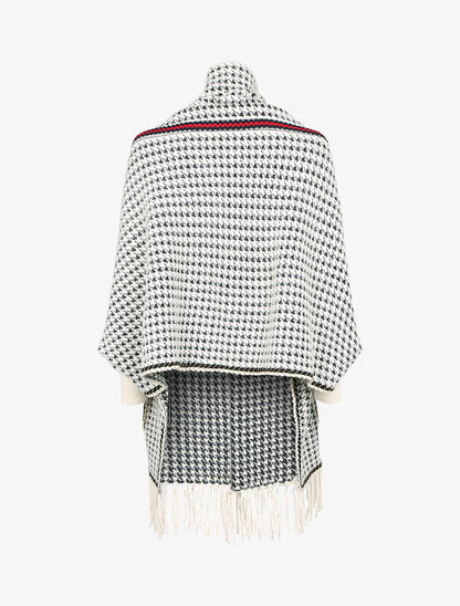 Gilet jeté à imprimé pied de poule - blanc - 2