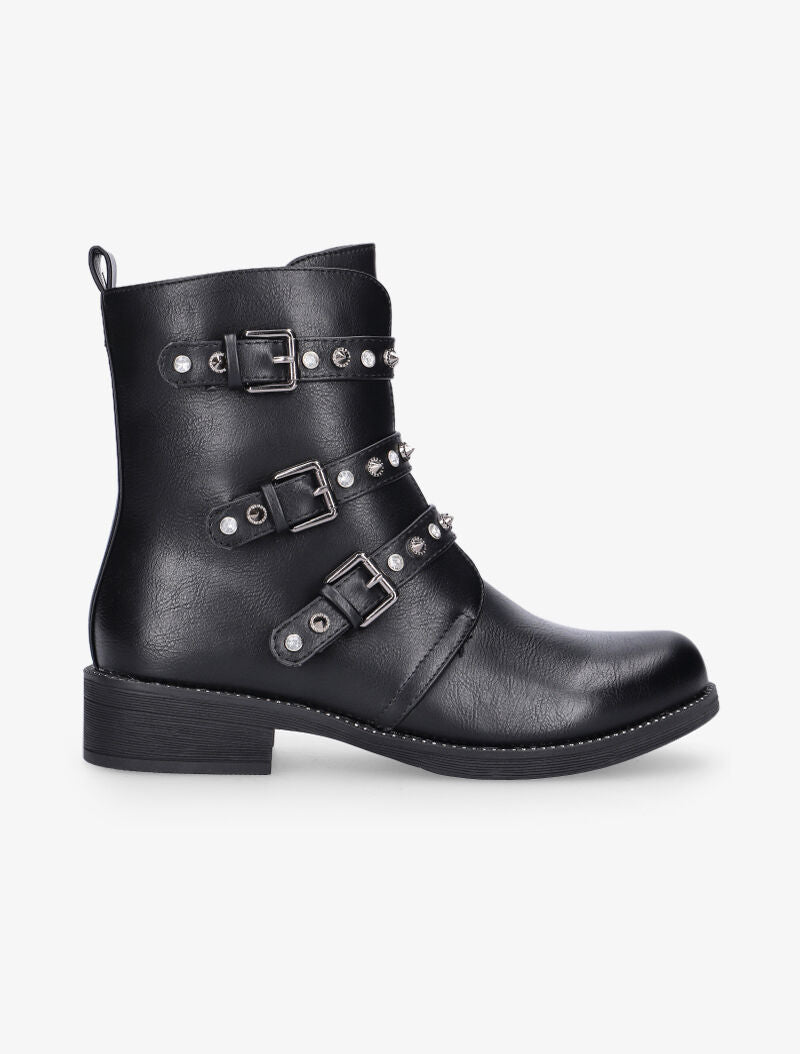 Boots à sangles ornées - noir - 5