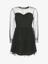 Robe patineuse en tulle à pois - noir - 1