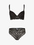 Ensemble push up en dentelle fleurie - noir - 3