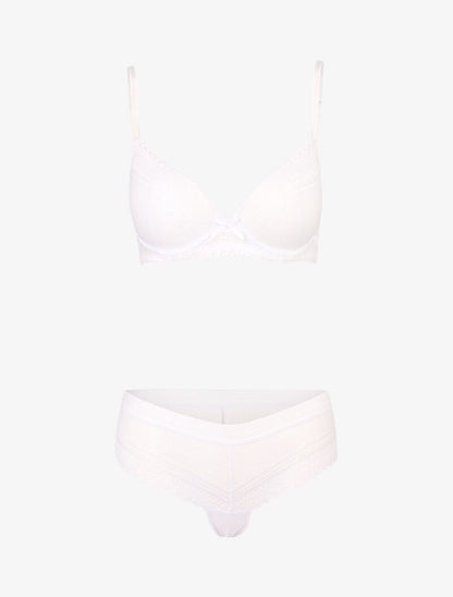 Ensemble emboitant effet broderies - blanc - 3