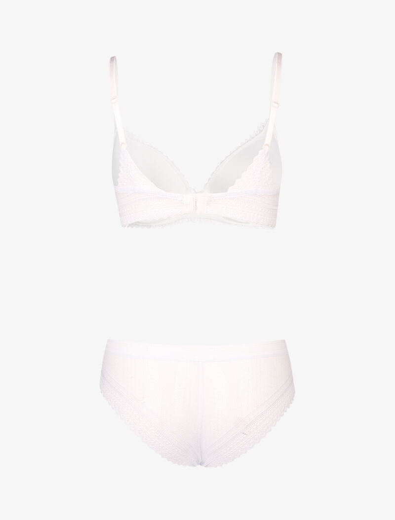 Ensemble emboitant effet broderies - blanc - 2