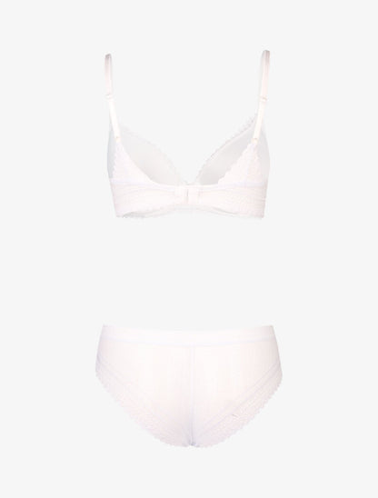 Ensemble emboitant effet broderies - blanc - 2