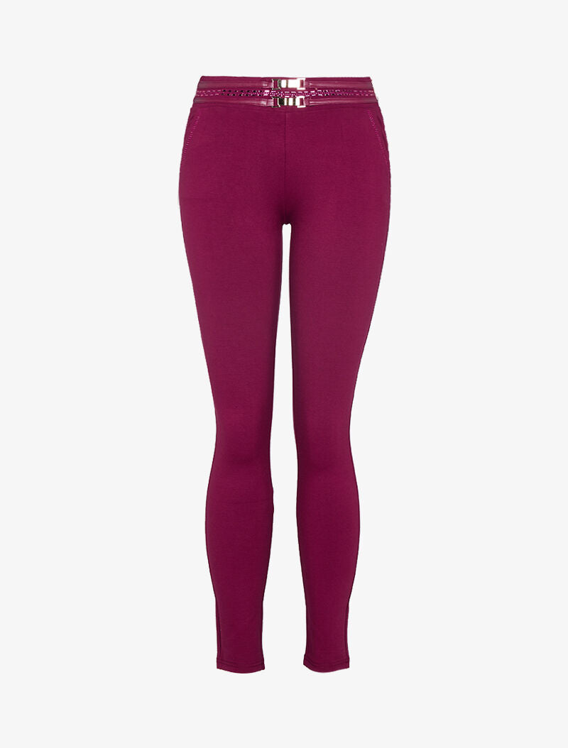 Tregging slim à taille ornée - bordeaux - 3