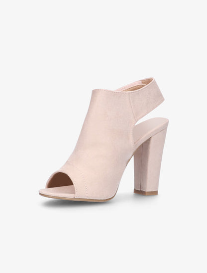 Sandales peep toes en suédine - rose - 2