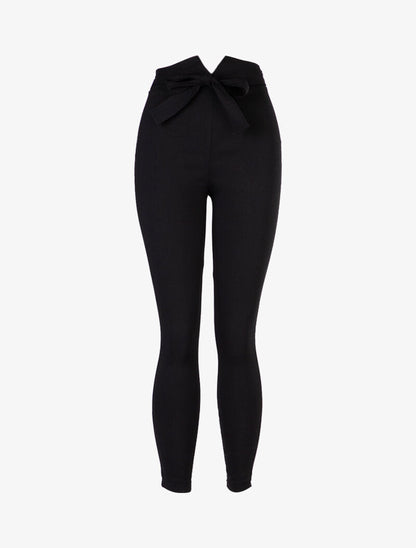 Pantalon à taille empire fendue - noir - 1