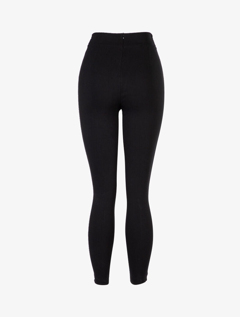 Pantalon à taille empire fendue - noir - 2