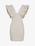 Robe à emmanchures volantées - beige - 1