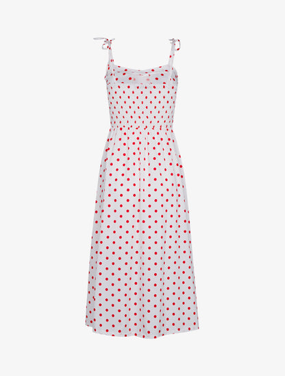 Robe fendue à pois - blanc - 2