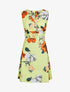 Robe fleurie à taille marquée à bande brodée - jaune - 1