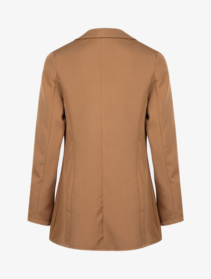 Veste fluide à col tailleur - taupe - 2