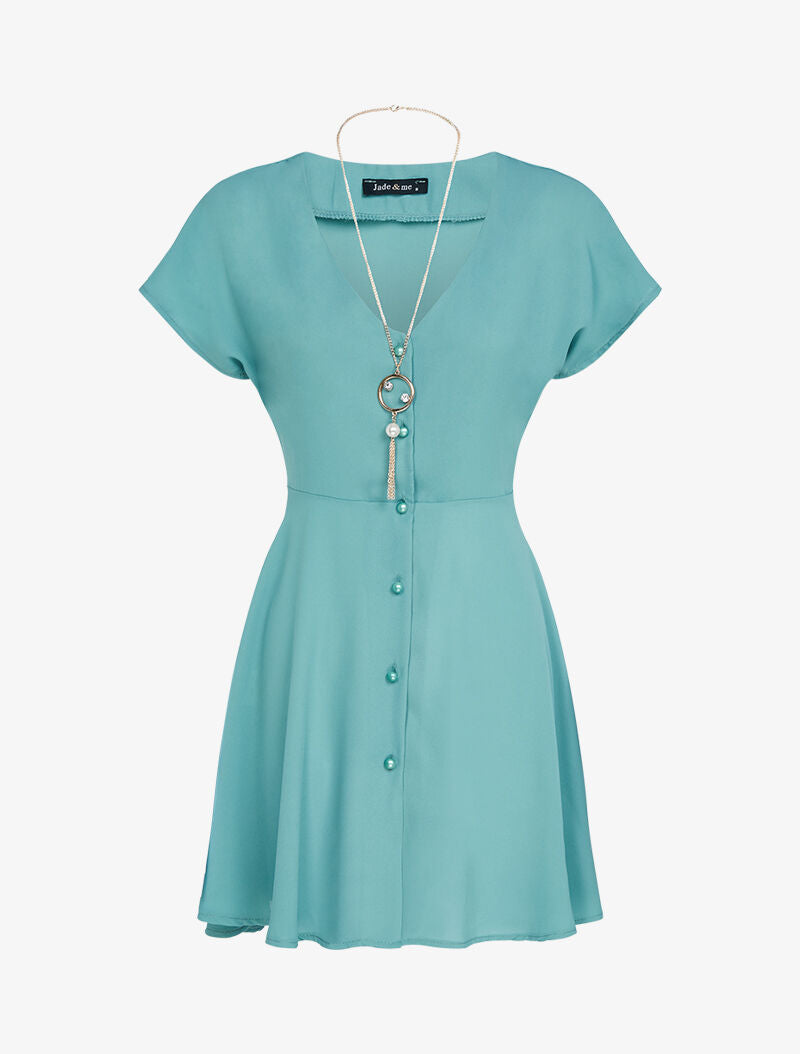 Tunique en voile coupe patineuse - turquoise - 3