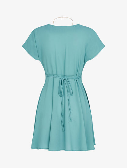 Tunique en voile coupe patineuse - turquoise - 2