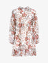 Tunique style robe en voile imprimé floral - ecru - 1