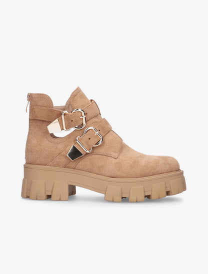 Boots à gros crans et brides - camel - 5